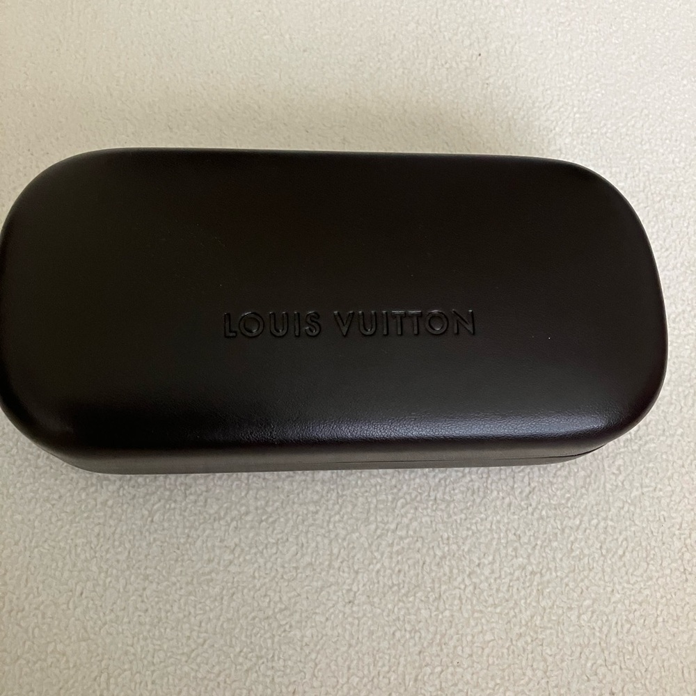 Louis Vuitton Brown Glasses Case with Embossed Branding